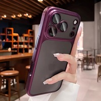Coque de téléphone translucide mate rouge cerise pour iPhone 18 Pro Max, 17, 11, 12, 13, 14, 15, 16 Pro Max – Coque arrière souple antichoc