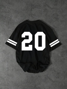 T-shirt à manches courtes pour homme, col rond, décontracté, imprimé 3D, motif de mot Brooklyn, numéro 20, doux, respirant, en polyester imprimé - Product Image 2