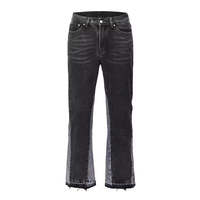 2025 haute qualité hommes coton jean décontracté noir gris Patchwork Vintage lavage personnalisé fusées Denim pantalon pour hommes