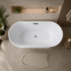 <span class=keywords><strong>Baignoire</strong></span> autoportante de style français avec moulures décoratives pour projet de villa de luxe, <span class=keywords><strong>170</strong></span> cm, en acrylique blanc, pour bain à remous, sanitaire - Product Image 2