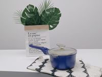 Casserole essentielle pour la cuisine à domicile, 16 cm, revêtement céramique antiadhésif, fond à induction, aluminium moulé sous pression, pour usage en cuisine