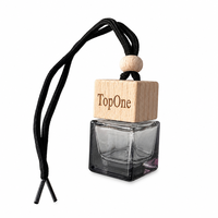 Diffuseur de parfum pour voiture TopOne OEM/ODM, flacon en verre noir dégradé avec bouchon en bois écologique pour l'aromathérapie