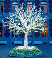 Outdoor Weihnachten simulieren Zweig Dekoration Zweig führte künstliche Birke Lichter