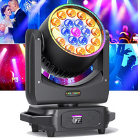Projecteurs à tête mobile DMX 19*15W à focalisation réglable, faisceau 4-en-1, lumières de lavage à couleurs changeantes pour bars et scènes