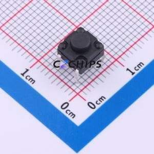TC-FS66D-B-C Tactile Switch Through hole Component (THT)-4P,6x6mm Switch Single Pole Single Throw Round Button 1.6N Through Hole - Product Image 1