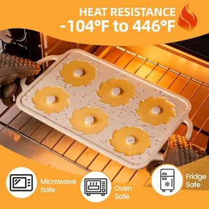 MUYULINS - Molde para Cupcakes de Silicona Grande, Color Beige, 6 Tazas, Antiadherente, Libre de BPA, con Marco Reforzado de Metal, Apto para Horno, Estilo Americano - Product Image 3