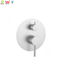 Robinet de douche encastré en acier inoxydable 304, robinet de douche mural rond, kit de finition pour mélangeur de bain, diviseur