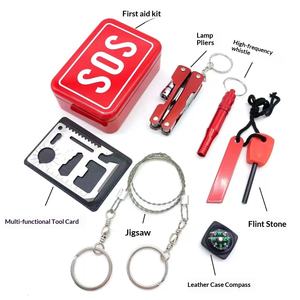 Caja <span class=keywords><strong>de</strong></span> <span class=keywords><strong>Supervivencia</strong></span>, Kit <span class=keywords><strong>de</strong></span> Emergencia, Herramientas <span class=keywords><strong>de</strong></span> <span class=keywords><strong>Supervivencia</strong></span>, Caja Metálica <span class=keywords><strong>de</strong></span> Almacenamiento, Kit <span class=keywords><strong>de</strong></span> Primeros Auxilios SOS, Rojo/Negro/Plateado - Product Image 3