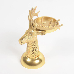 Candelabro de luz T con escultura de ciervo de aluminio dorado antiguo para decoración de boda, candelabro de decoración del hogar recién llegado - Product Image 2