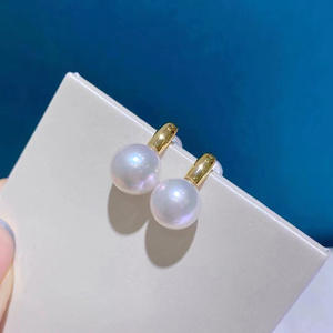 21587 Plateau pour boucles d'oreilles en argent S925, nouvelle tendance exquise, accessoires DIY pour perles, crochets d'oreille vides pour perles rondes de 8-11 mm - Product Image 2