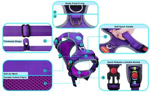 Aksesori hewan peliharaan rompi Harness hewan peliharaan pegangan lembut tali tebal anjing - Product Image 3