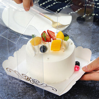Boîte à gâteau transparente en plastique, sans colle, à assembler, pour petits gâteaux