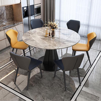 Ensemble de tables à manger modernes et luxueuses 6 places extensibles en métal de roche mobilier de maison pour hôtel école salle à manger complète de luxe
