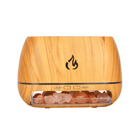 Diffuseur d'arômes à simulation de flamme USB, grain de bois, humidificateur, 7 lumières colorées, grande production de brouillard, utilisation domestique, huile essentielle