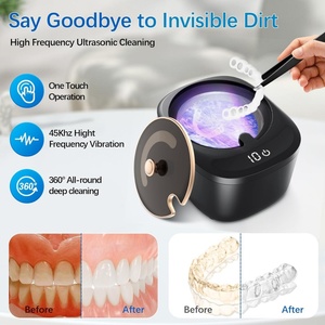 Limpiador Ultrasónico de Dentaduras Postizas, Máquina Limpiadora de Retenedores con 3 Modos de Temporizador, Limpiador Ultrasónico Portátil para Dentaduras Postizas y Joyería - Product Image 2