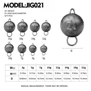 Pesos de Pesca em Forma de Bola 3g 5g 7g 10g 12g 14g 18g 21g, Chumbada de Pesca, Gancho de Crank, Peso de Chumbo Oco Redondo - Product Image 2