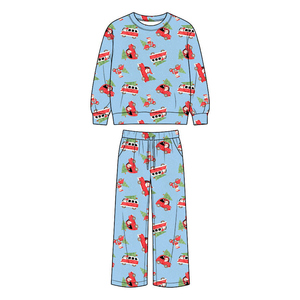 Conjunto de Pijama Navideño Personalizado Longlv para Niños, Camiseta de Manga Larga con Estampado Completo en Seda de Leche, Pantalones Anchos, Atuendo Informal para Niño - Product Image 3