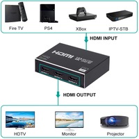 Divisor Hardrock 1.4, 1 Entrada y 3 Salidas, 4K30 (YUV), Conmutador/Distribuidor Metálico para Monitoreo de Seguridad y Juegos con Gestión de Energía