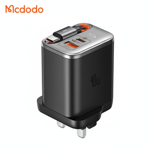 Chargeur GaN Mcdodo 427 FreeGo 40W USB C PD3.0, adaptateur de voyage universel avec câble rétractable, charge rapide - Product Image 1