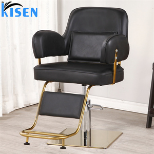 Kisen เก้าอี้ตัดผมชายสีดำสุดหรูสีดำเงาปั๊มไฮดรอลิกสำหรับเฟอร์นิเจอร์ร้านเสริมสวย - Product Image 3