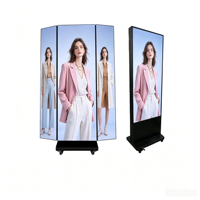 Écran d'affichage LED pliable P2.5, indice de protection IP65, affichage vidéo animé, bannière numérique portable pour centre commercial