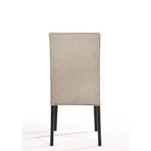 Chaise d'appoint Db Morland en lin beige, finition noire vintage, ensemble de 2 chaises de salle à manger - Product Image 3