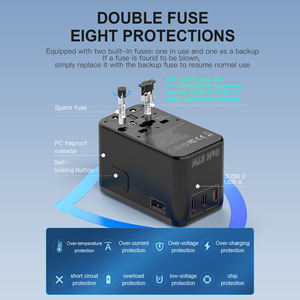 Adaptateur de voyage multi-pays, chargeurs mondiaux, adaptateurs internationaux, chargeur USB, chargeur rapide, adaptateur de prise <span class=keywords><strong>EU</strong></span>, prise de courant - Product Image 4