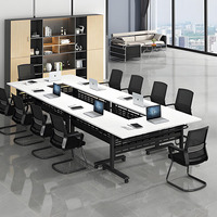 Table de conférence pliante moderne avec plateau en MDF, bureau de formation peu encombrant pour salle de réunion, Uetco