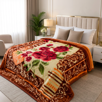 Luxuriöse 1,3 KG Polyester-Nerz-Jacquard Klassische Raschel-Decke Weich Warm Winter Einzelnes Blumenmuster Anti-Pilling Maschinenwaschbar