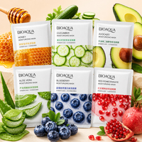 BIOAOUA Berbagai Masker Wajah Berbahan Dasar Tumbuhan Dalam Kemasan Aloe Vera Blueberry Alpukat Vitamin C Masker Wajah Untuk Melembapkan Wajah