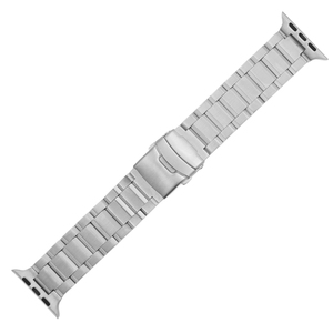 Correa de Reloj de Acero Inoxidable Plateado, Correa de Repuesto con Eslabones Cepillados para Reloj Inteligente - Product Image 3