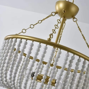 <span class=keywords><strong>Lampadario</strong></span> a sospensione in <span class=keywords><strong>corda</strong></span> di iuta stile rustico per sala da pranzo, <span class=keywords><strong>lampadario</strong></span> classico boho con perline in <span class=keywords><strong>legno</strong></span> - Product Image 4