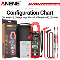 Multimètre pince ampèremétrique ANENG PN106 4000 comptes, testeur électrique AC/DC, ampèremètre, voltmètre, True RMS, mesure de la capacité et du courant continu
