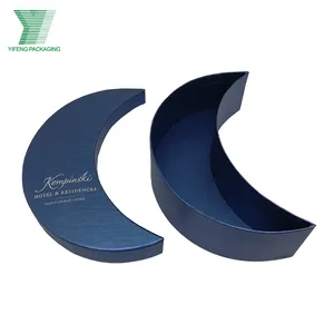 Individuelle luxuriöse geschenkbox Perlenblau halbmond-Schokolade halbkreisförmige Papierverpackungsbox