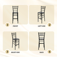 Chaise haute de style classique pour événements de mariage, tabouret de bar en métal doré, chaise haute de comptoir moderne, chaise Chiavari pour bar