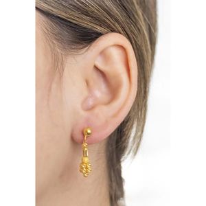 Pendientes Dorika Yiitba de Oro de 22 Quilates (3326) con Perla de Agua Dulce y Diamante, Oro de 14K, Estilo Religioso para Regalo de Boda o Fiesta - Product Image 1