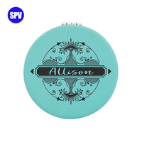 Miroir de poche compact rond multicolore personnalisé avec logo, gravure laser CO2 et service d'impression – Vente en gros