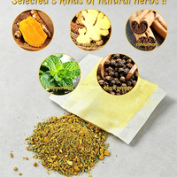 Teh Kunyit Jahe Mint dengan Lada Hitam dalam Kantong Transparan, Campuran 5 Rempah, Hangat & Segar, Vitalitas Sehari-hari, OEM