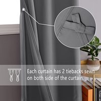 Rideaux occultants avec embrasses pour chambre à coucher, rideaux à œillets solides thermo-isolés pour salon, vente en gros