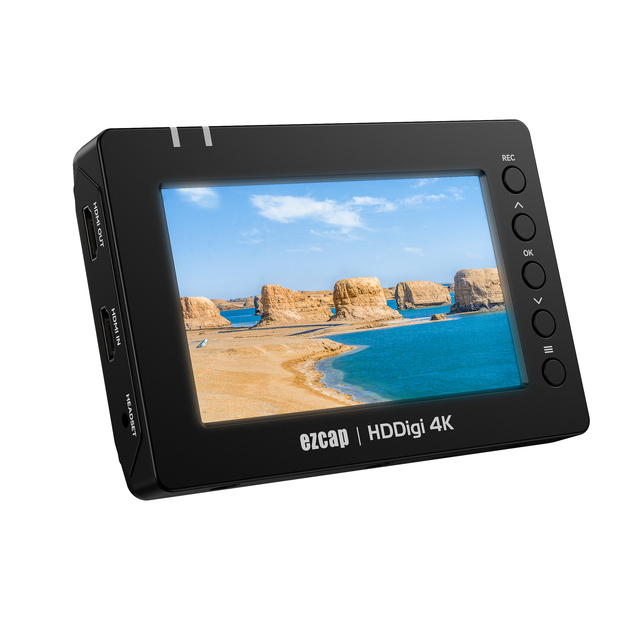Ezcap278 Ultra HD 4K30 Video Capture Recorder with 5\" Color LCD Display HDMI Output Support Mic in and Playback with Batteries