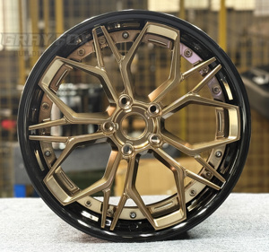 Grayfox ล้อรถยนต์นั่งส่วนบุคคลสีทอง17 18 19 20-22นิ้ว5X120 5X112 5X114.3มีขอบ2ชิ้นสำหรับ Mercedes <span class=keywords><strong>BMW</strong></span> Benz AMG Porsche - Product Image 3