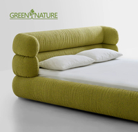 GREEN NATURE Lit Moderne Minimaliste pour Chambre à Coucher, Lit Doux Taille King & Queen Personnalisable, Design Exclusif avec Garantie de 5 Ans