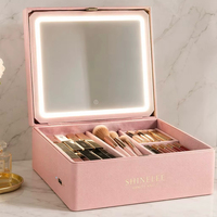 Boîte de Rangement Cosmétique Portable OEM Grande Capacité avec Miroir LED Éclairé pour Maquillage et Organisation de Voyage