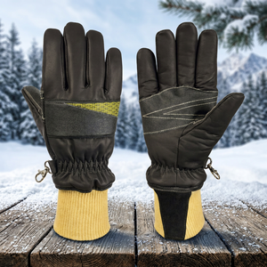 Guantes de Seguridad de Cuero Negros con Puntas Texturizadas Resistentes a la Abrasión, Puño Reforzado Antideslizante, Uso General - Product Image 2