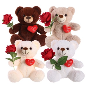 San valentino peluche orsi peluche con rosa ti amo cuore peluche san valentino orsacchiotto peluche - Product Image 1