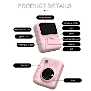 Instant Print Digitale Videocamera Voor Kinderen Peuter Verjaardagscadeaus Inkless En Plastic Materiaal Cmos Imaging Sensor - Product Image 6