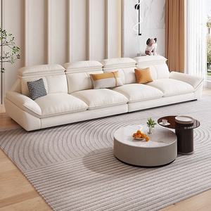 Sofá de Cuero Moderno Nórdico para Sala de Estar, Sofá de Tela para Apartamento, Sofá Empress <span class=keywords><strong>L</strong></span> Combinado con Tecnología de Tela, Sofá Recto - Product Image 2