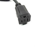Rallonge électrique NEMA à 3 broches, type Y, SJTW, prise droite, 1 vers 2 prises, économiseur d'espace pour intérieur et extérieur