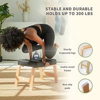 Banc de tête de Yoga en bois, chaise d'inversion de support en bois pour soulager la Fatigue et façonner le corps, tabouret inversé de Yoga avec coussin en PU