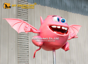 Statue de monstre chauve-souris rose de dessin animé, thème parc d'attractions MY DINO FD048 - Product Image 2